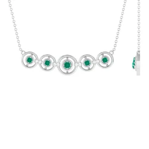 1/2 CT Emerald and Diamond Contemporary Necklace