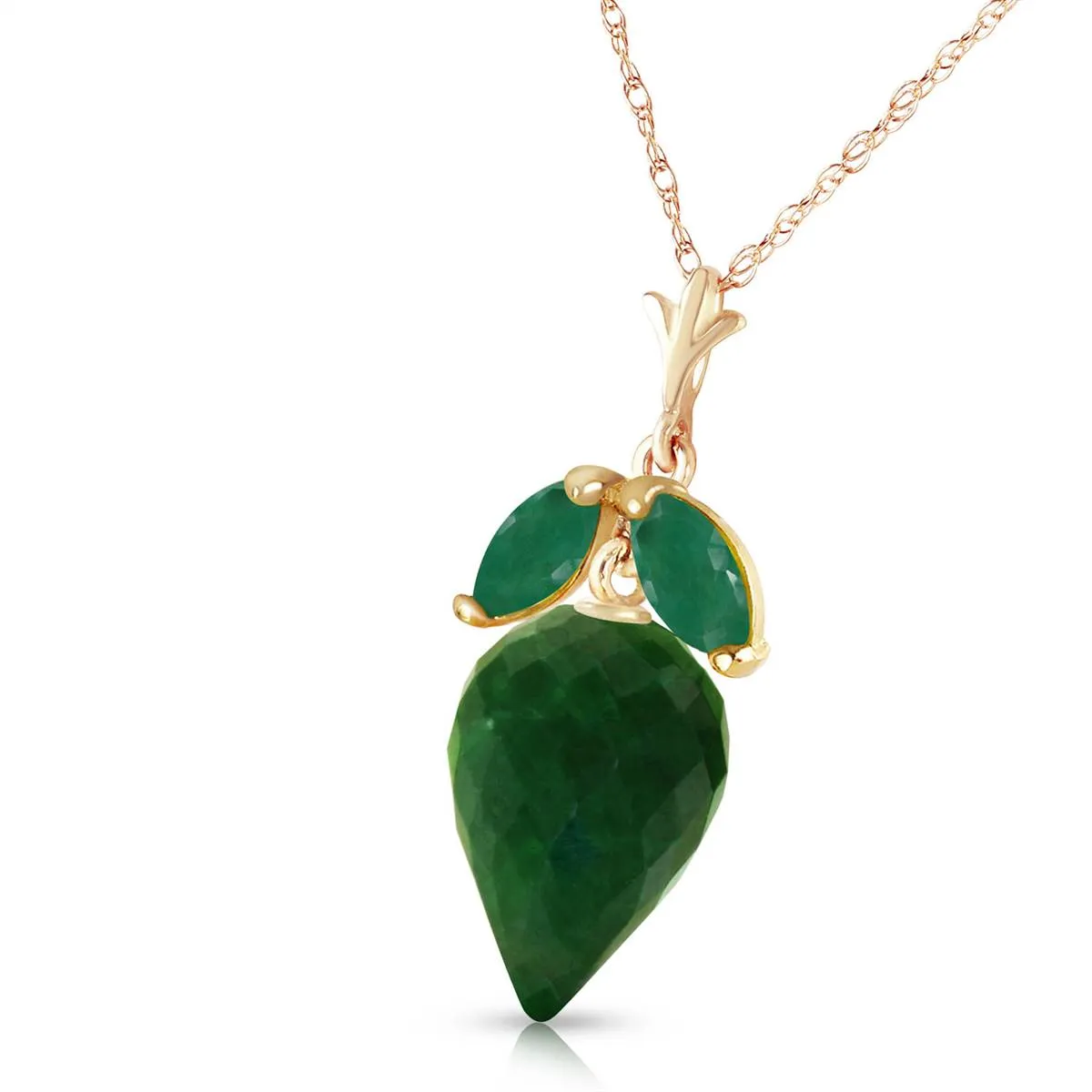 13.4 Carat 14K Solid Yellow Gold Conversation Overheard Emerald Necklace