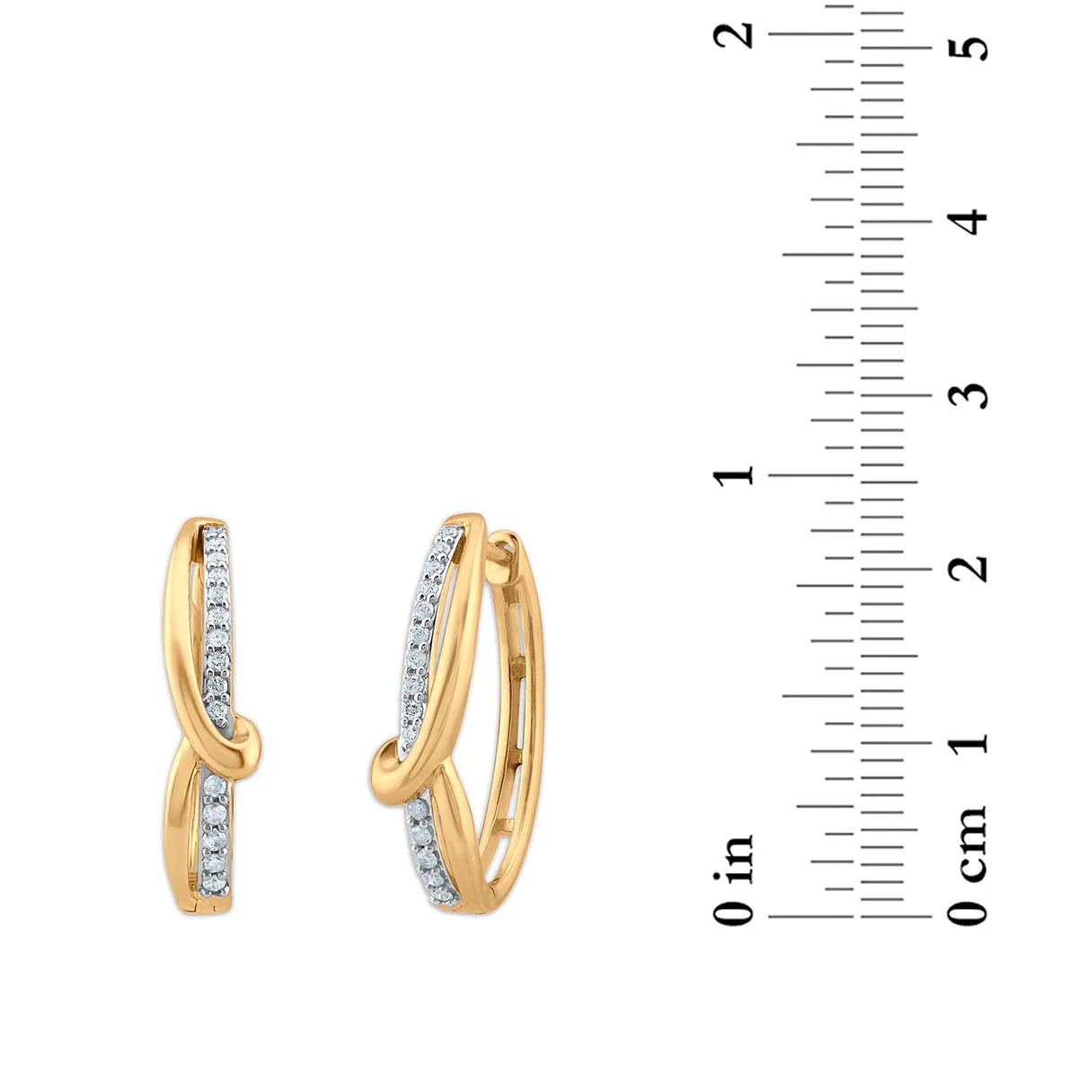 1/4 CTW Diamond Hoop Earrings in 10KT Yellow Gold