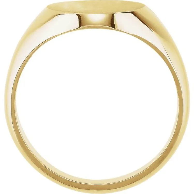 14K Yellow 12x10 mm Oval Signet Ring