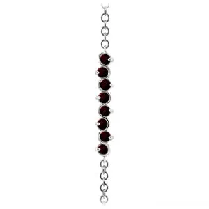 1.55 Carat 14K Solid White Gold Bracelet Natural Garnet