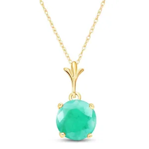 1.65 Carat 14K Solid Yellow Gold You Are Enchanting Emerald Necklace