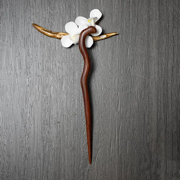 18cm Sandalwood Chinese Hairpin Zan (Shape 10)