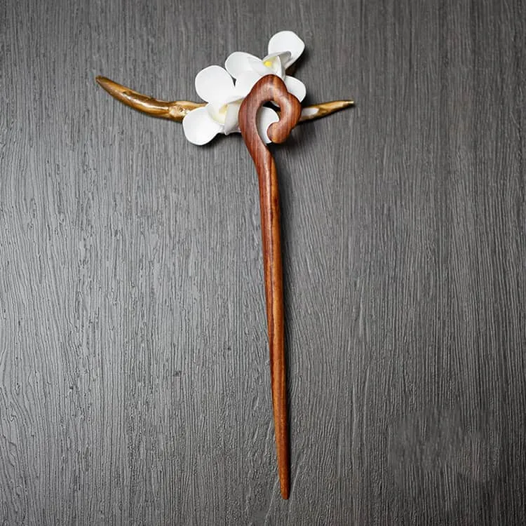 18cm Sandalwood Chinese Hairpin Zan (Shape 14)