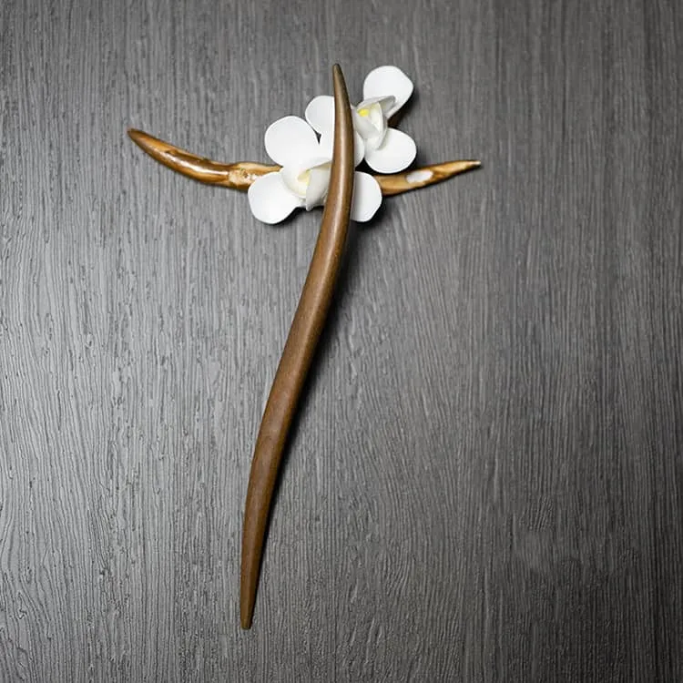 18cm Sandalwood Chinese Hairpin Zan (Shape 7)