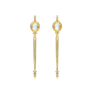 18K Classic Temple Baton Earrings