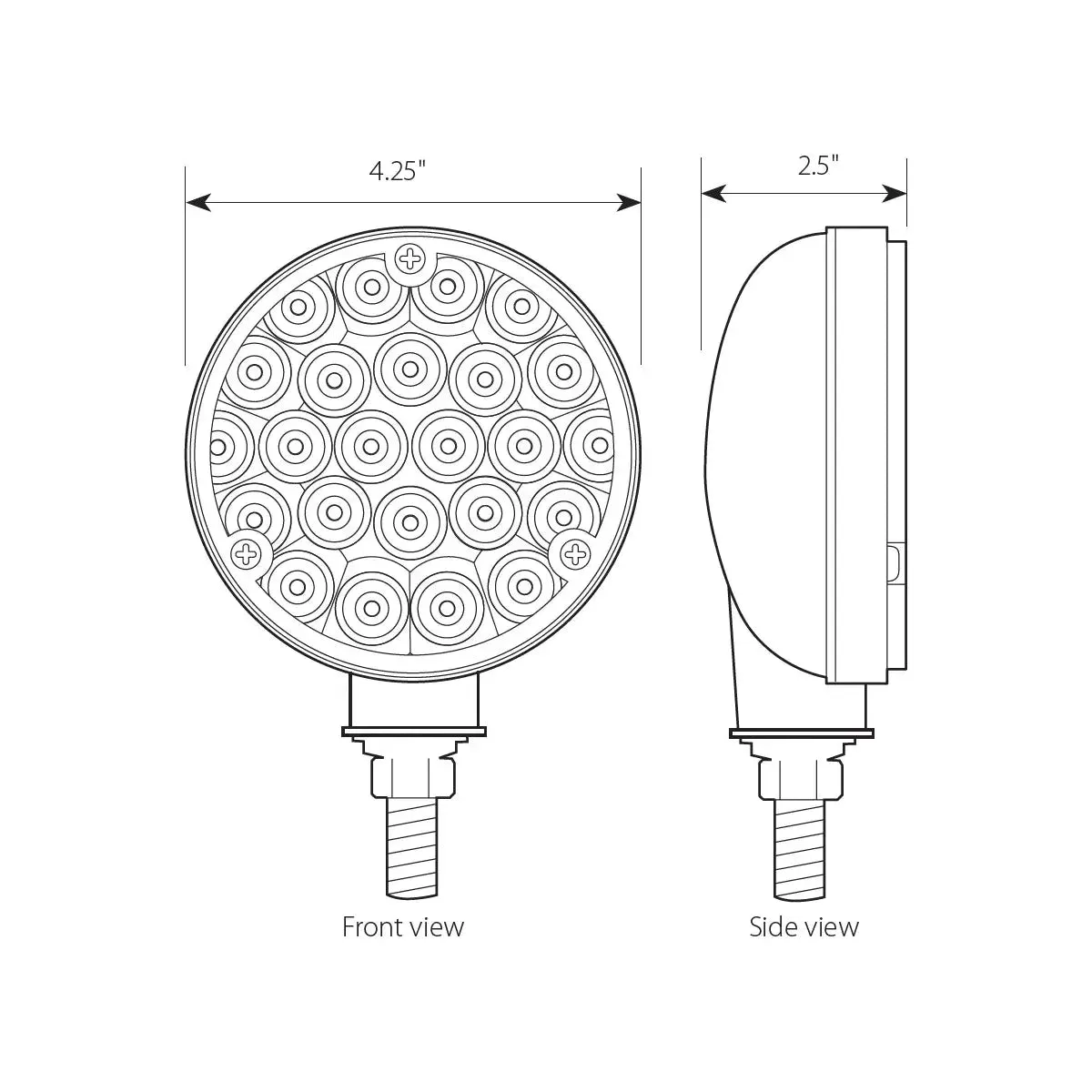 4" PEARL 1 FACE AMBER/AMBER 24-LED LIGHT