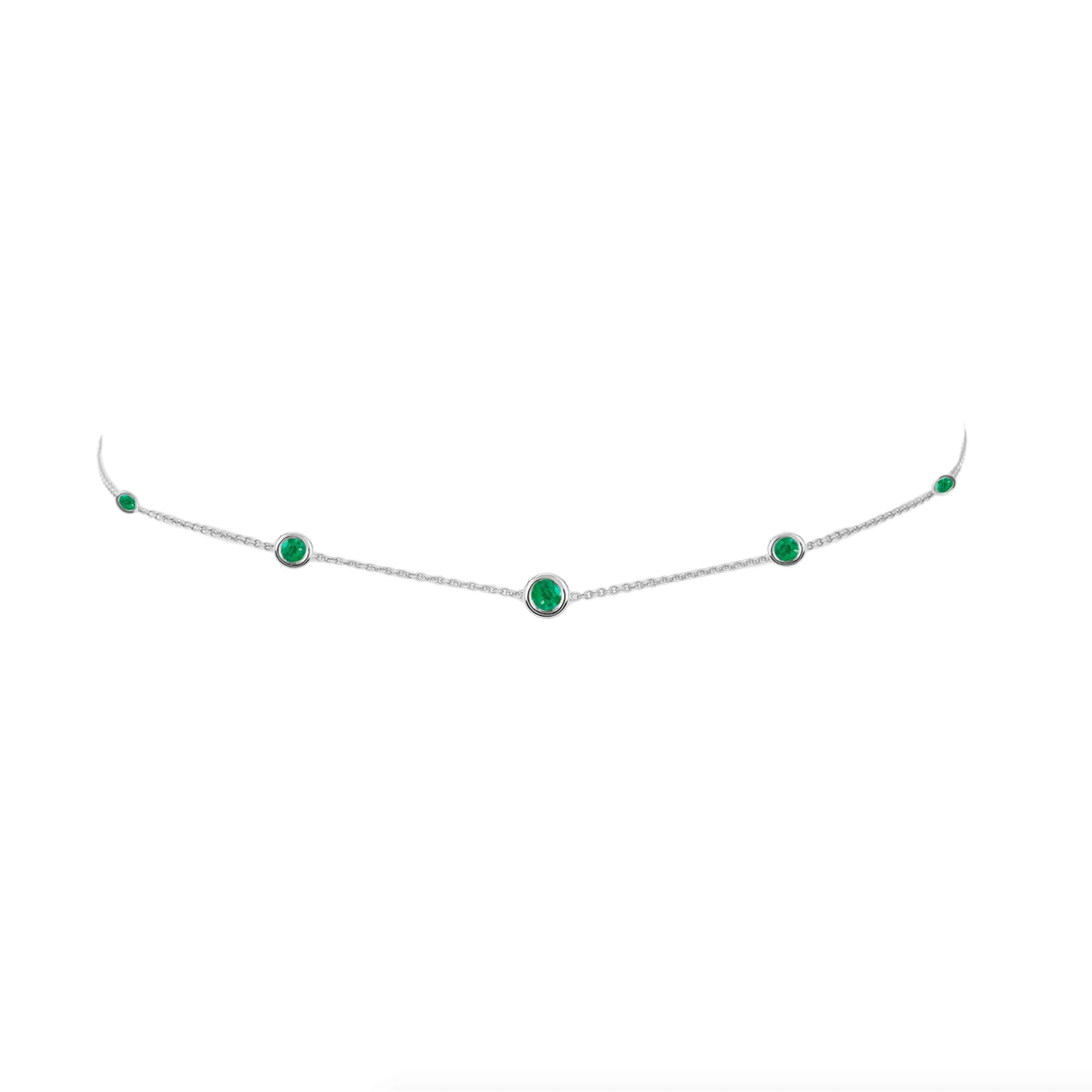 5 Emerald Orbit Bezel Choker