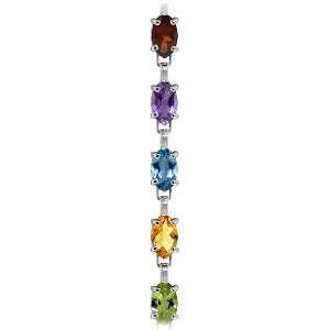 5.46 Carat 14K Solid White Gold Tennis Bracelet Multi Gemstones