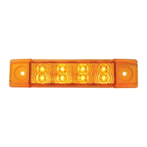 6"L RECT. SPYDER AMBER/CLEAR 8-LED MARKER/CLEARANCE LIGHT