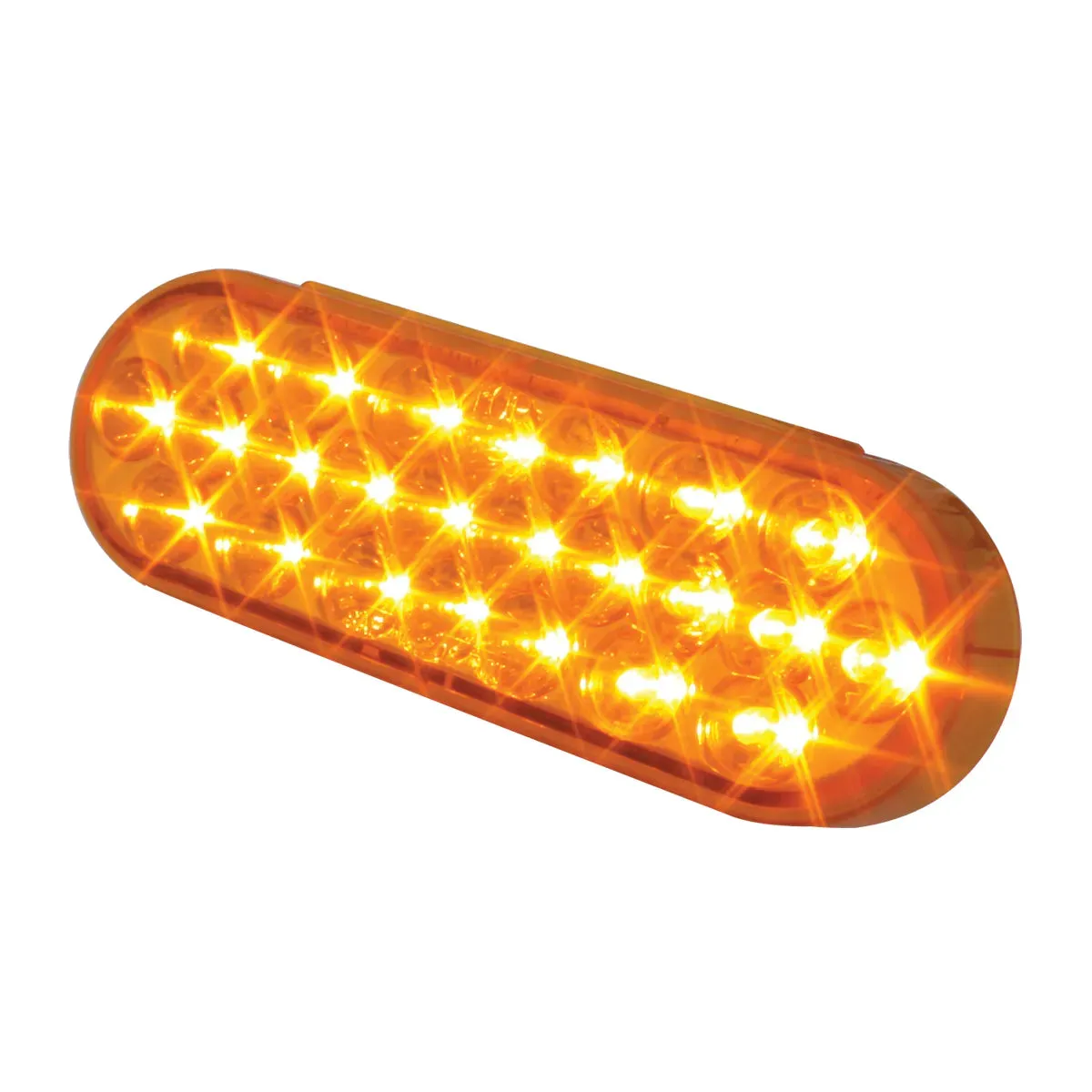 76472 #2 OVAL PEARL AMBER LED STROBE LIGHT, AMBER LENS, 9~36V