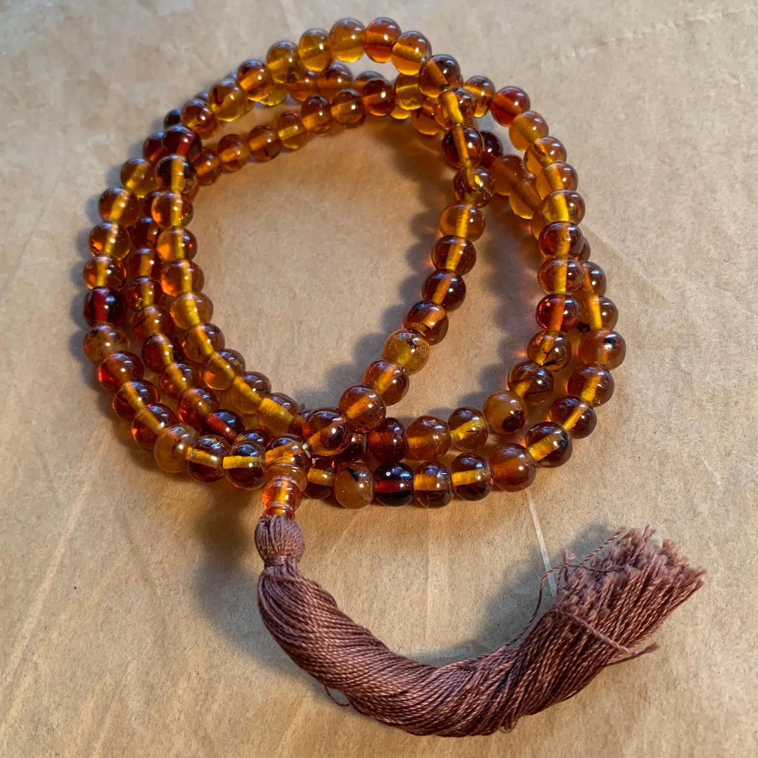 7mm Amber Hindu Mala