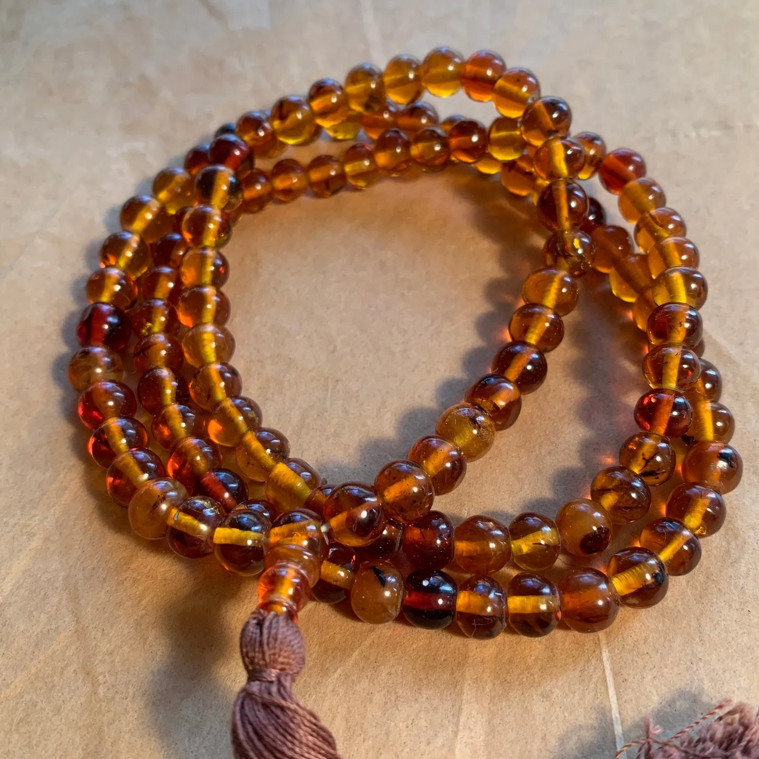 7mm Amber Hindu Mala