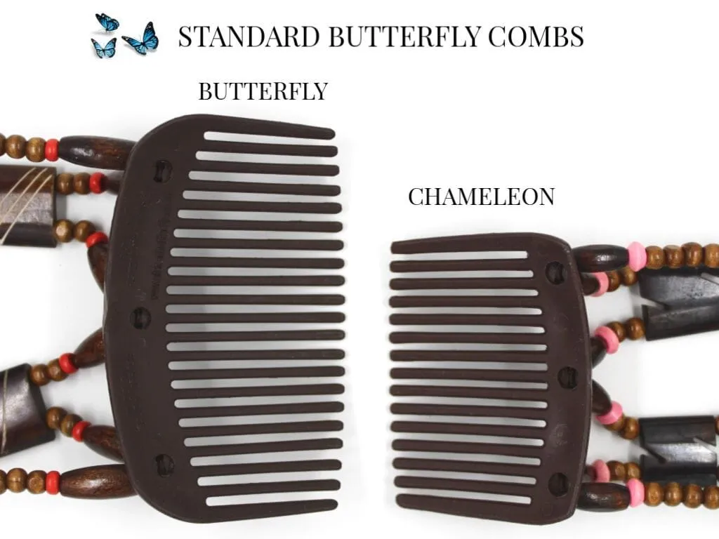 African Butterfly Hair Comb - Beada Tube Brown 58