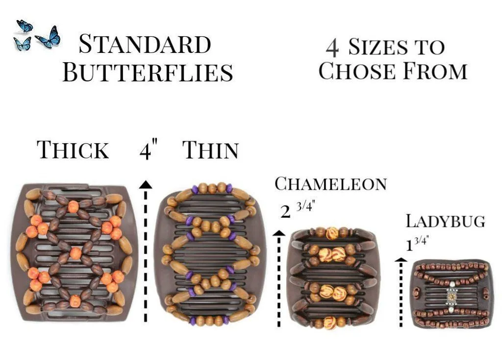 African Butterfly Hair Comb - Ndebele Black 55