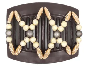 African Butterfly Thick Hair Comb - Dalena Brown 136