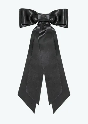 Agatha Bow Barrette -- Black