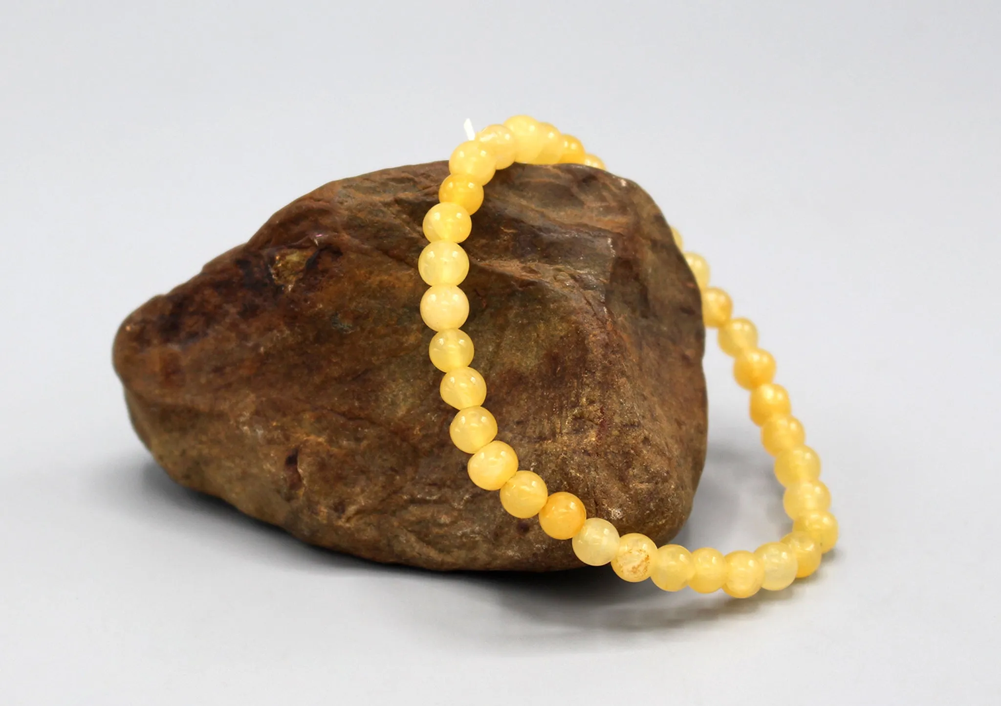 Amber Beads Stretchable Yoga Bracelet