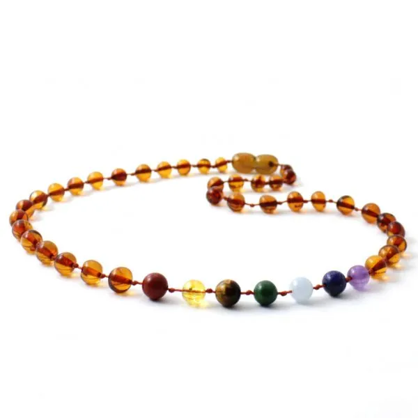 Amber Necklace Cognac Chakra | Baby 32cm