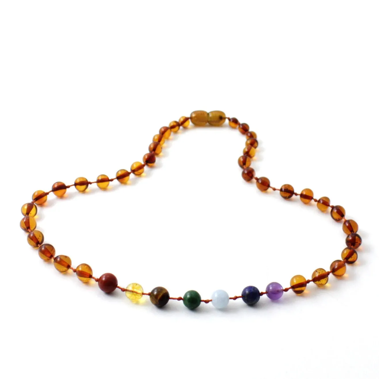 Amber Necklace Cognac Chakra | Baby 32cm