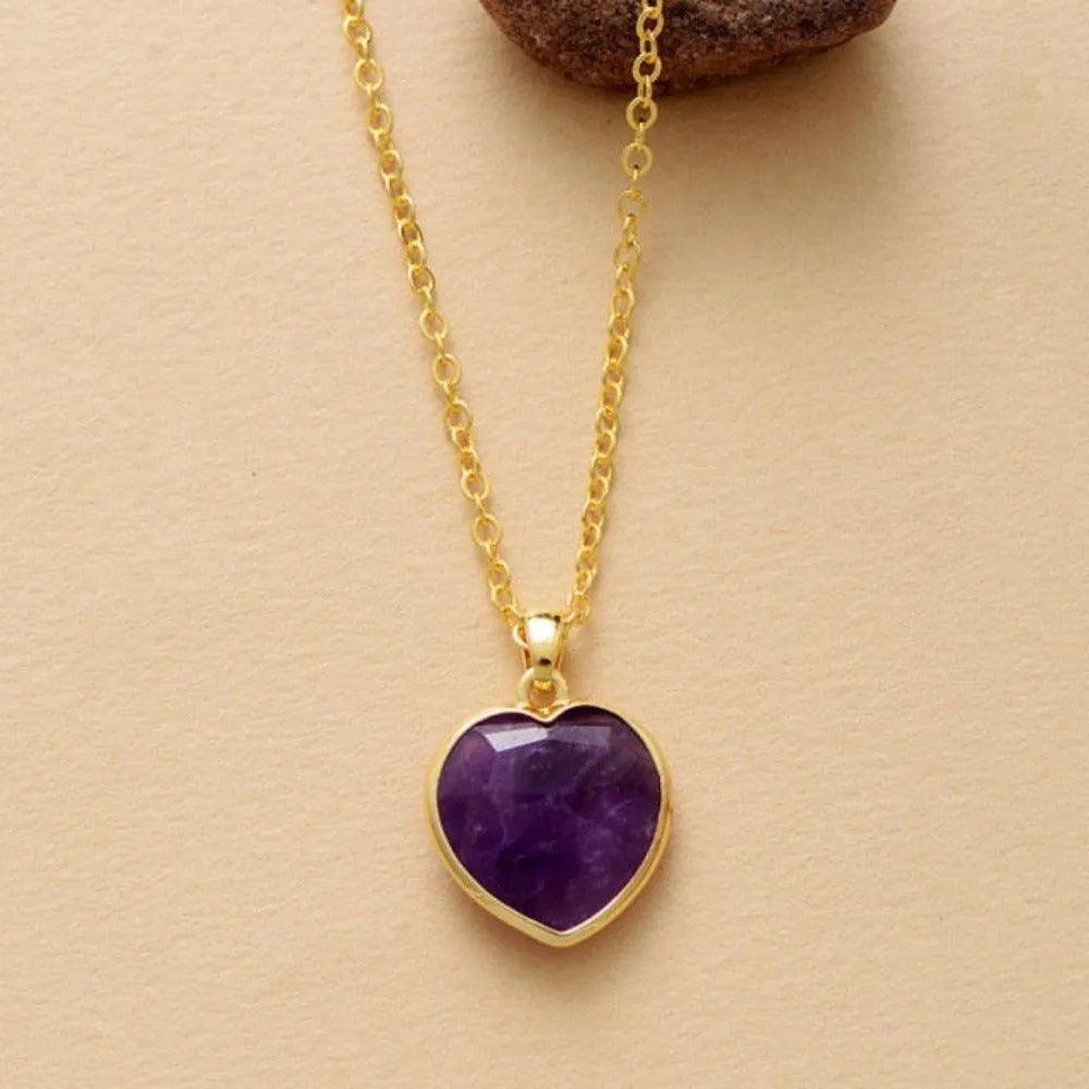 'Amethyst' Heart Pendant Necklace