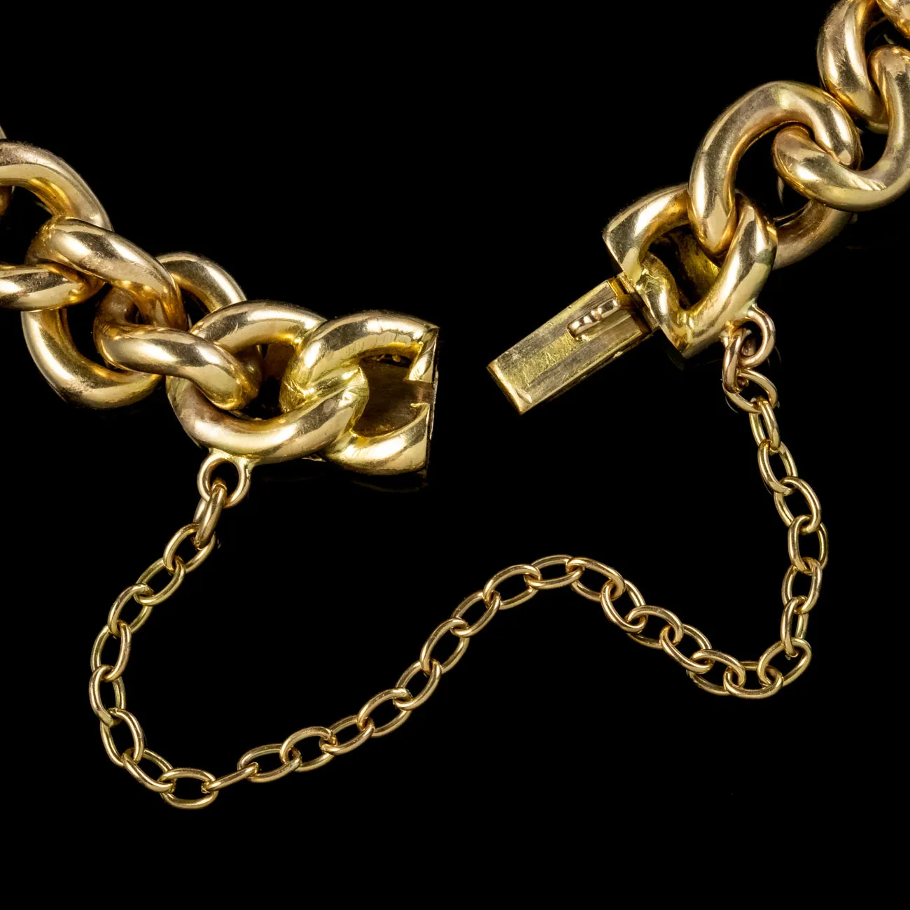 Antique Edwardian Suffragette Heart Bracelet 15ct Gold Circa 1910