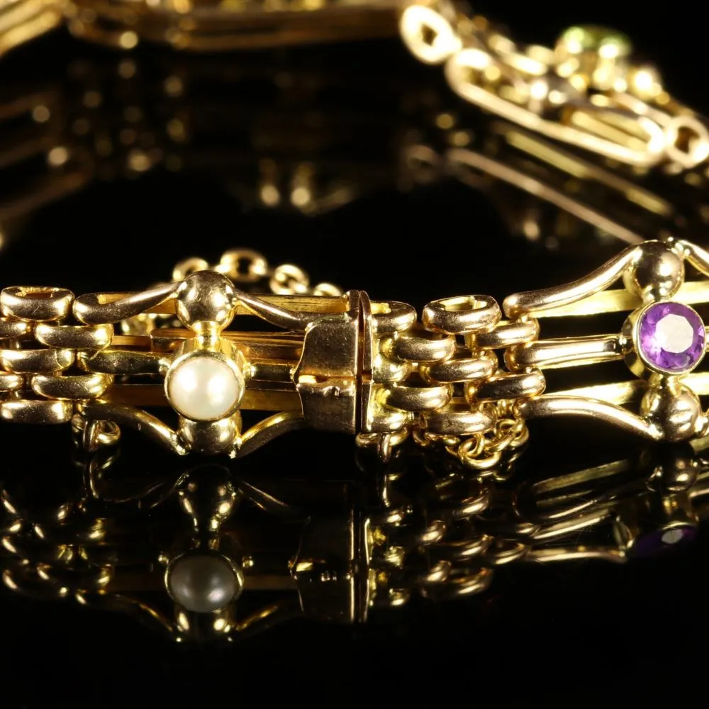 Antique Victorian Suffragette Bracelet 15Ct Gold Circa 1900