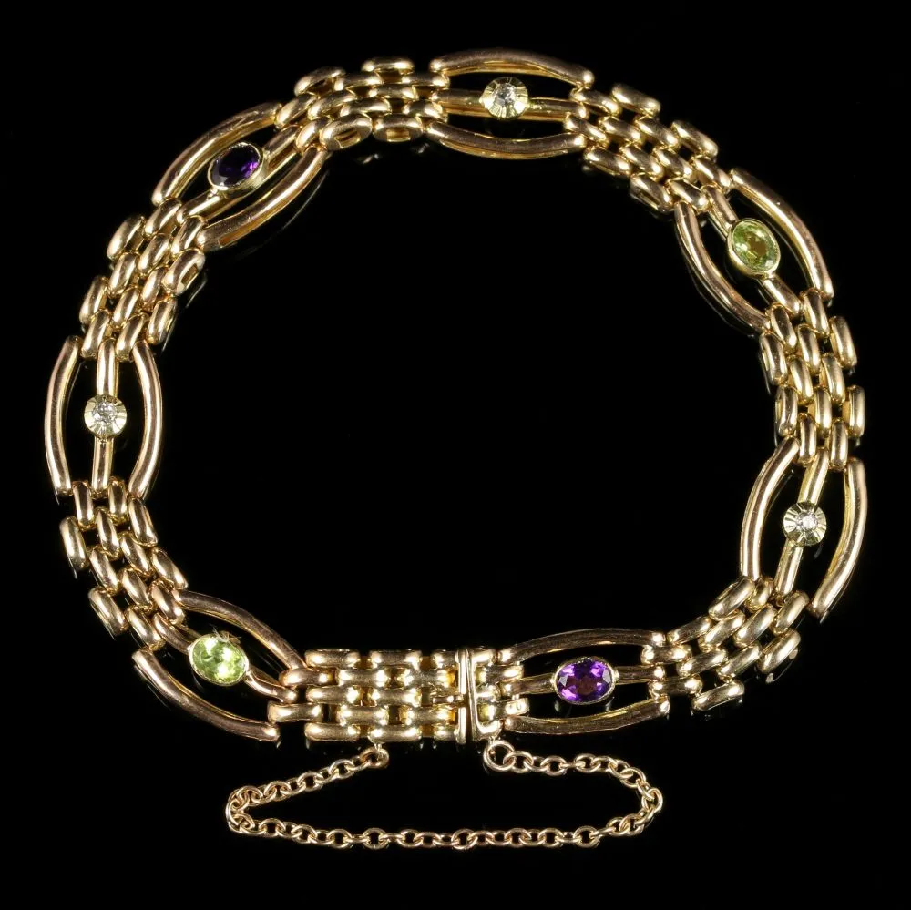 Antique Victorian Suffragette Bracelet Circa 1900 15Ct Gold