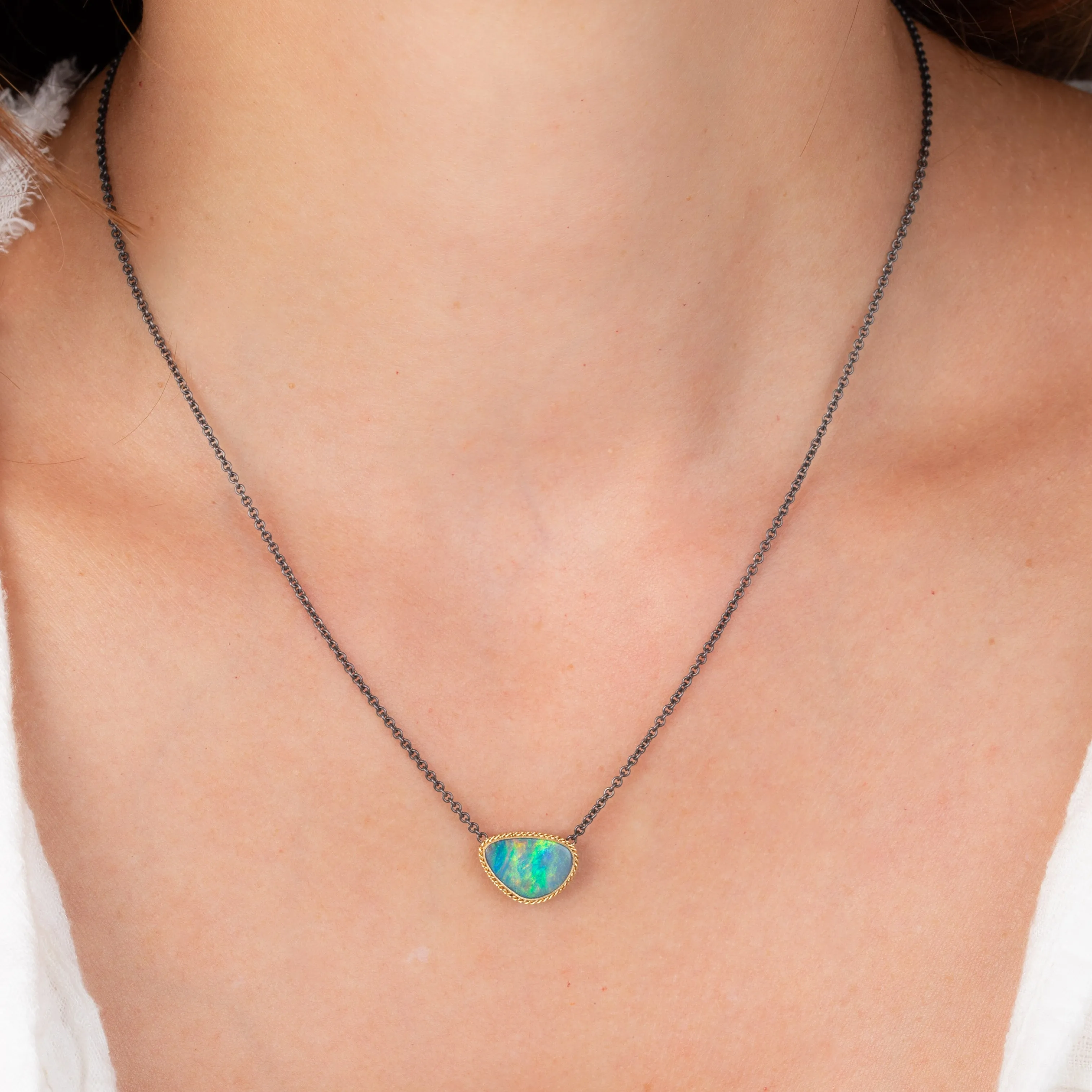 Australian Opal Contrast Necklace