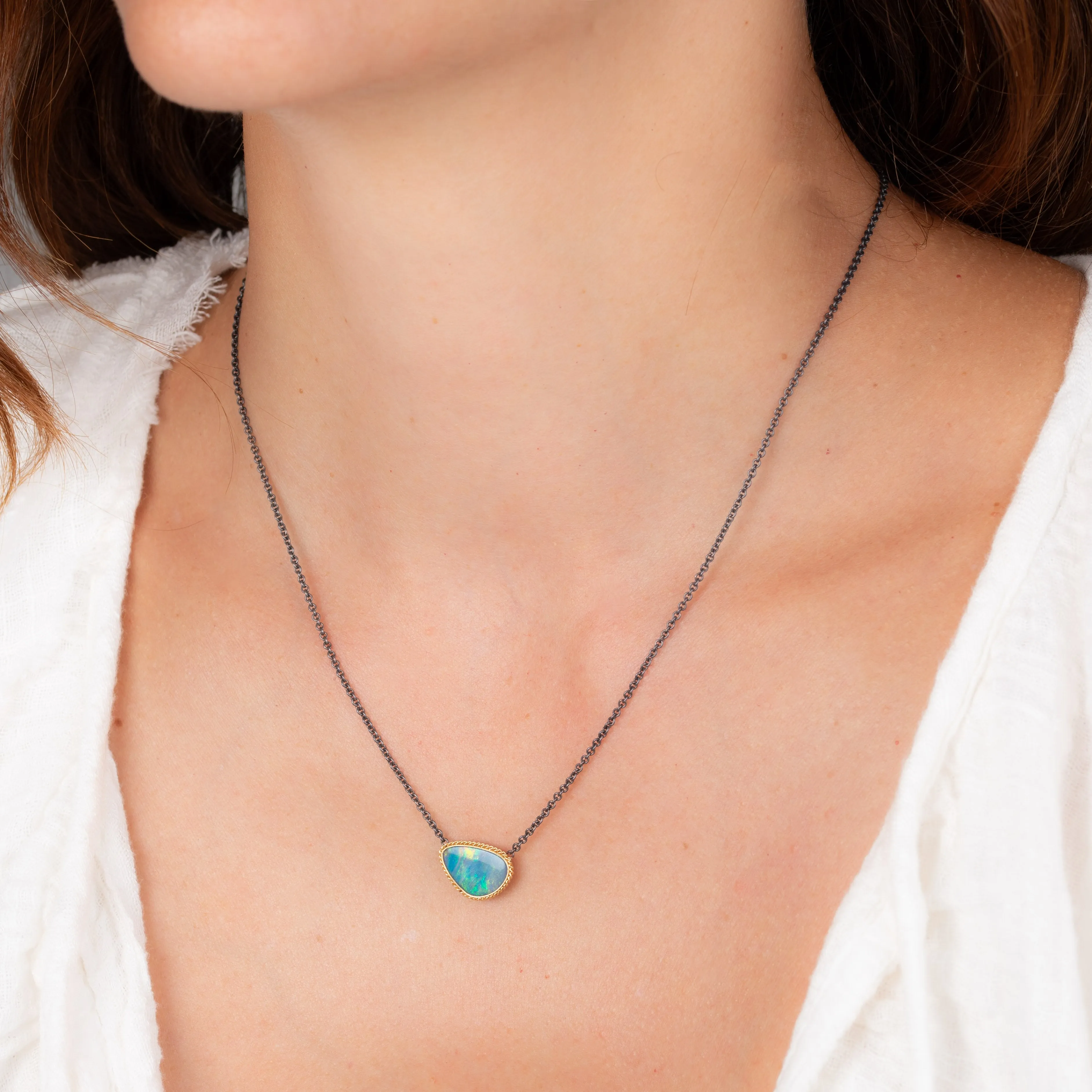 Australian Opal Contrast Necklace