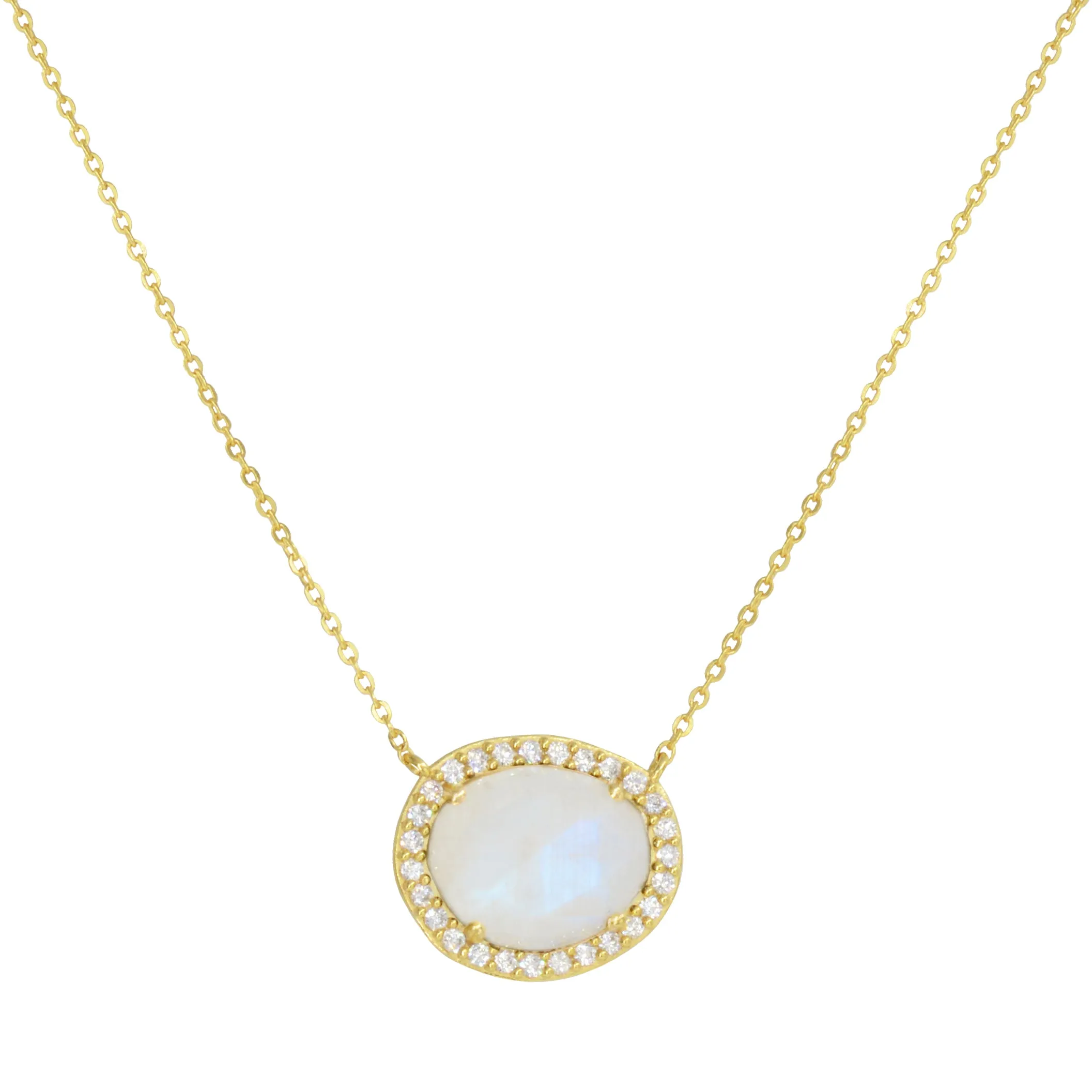 Azizi Necklace With Crystals - Moonstone