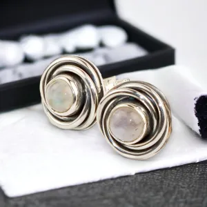 Balinese Nest Moonstone Studs