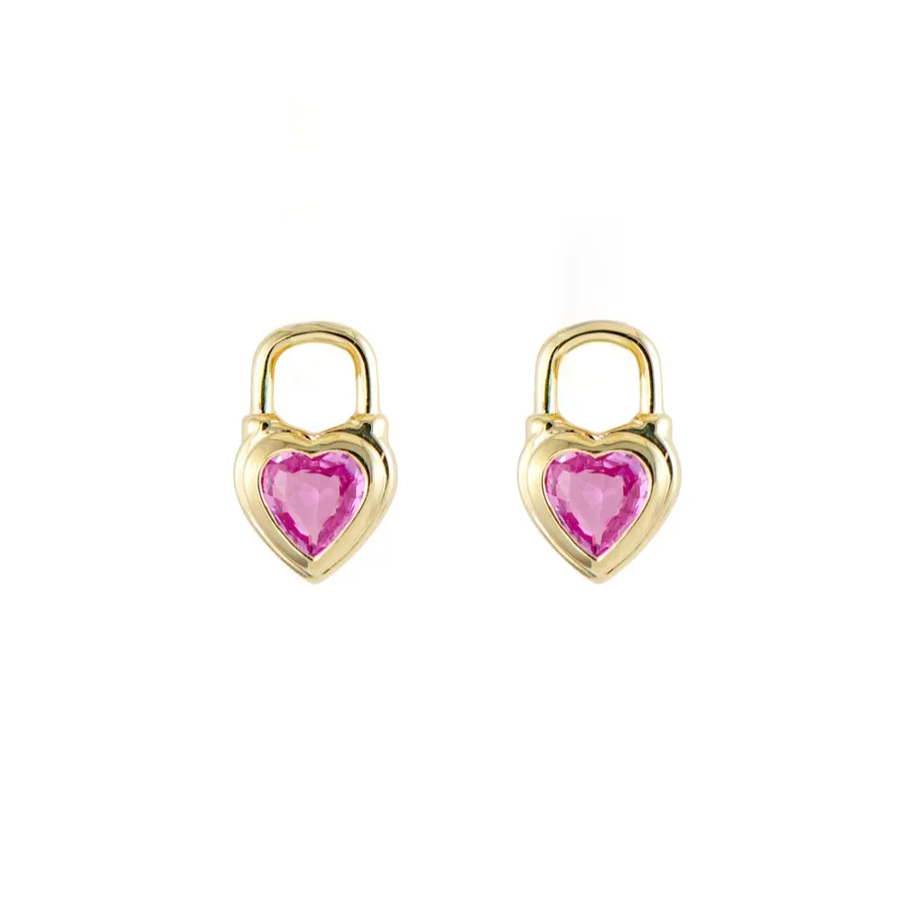 Beating Heart Pink Sapphire Earring Charm