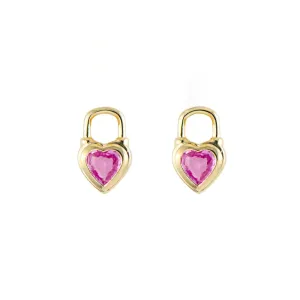 Beating Heart Pink Sapphire Earring Charm