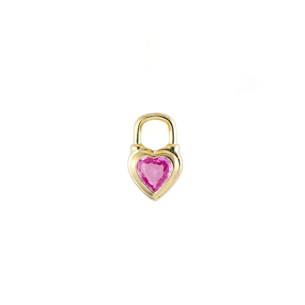 Beating Heart Pink Sapphire Earring Charm