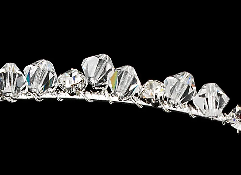 Beautiful Silver Swarovski Crystal Double Bridal Headband