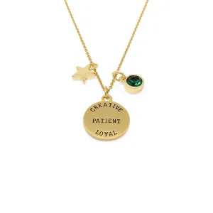 Birthstone Necklace May Gold Plated