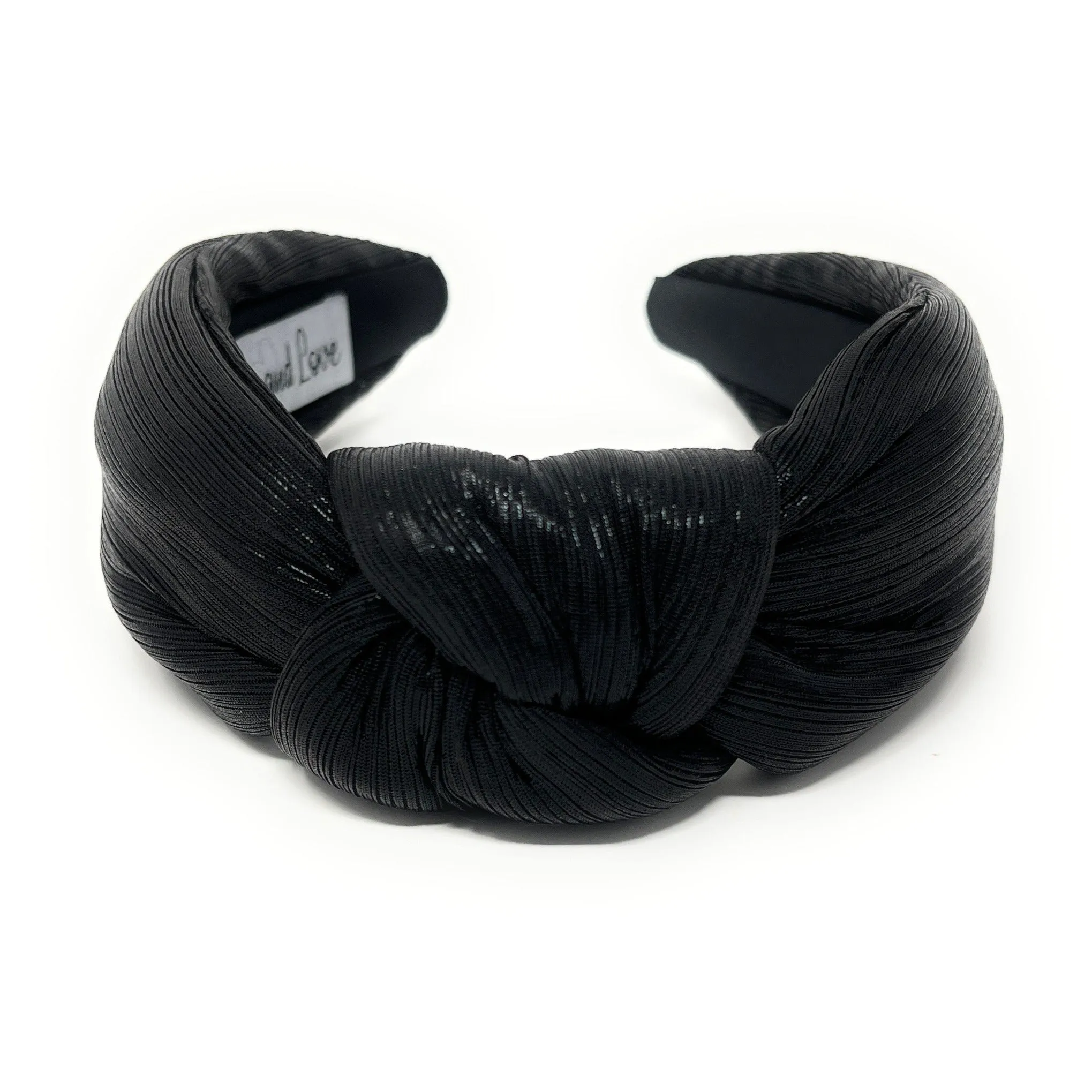 Black Padded Metallic Knotted Headband