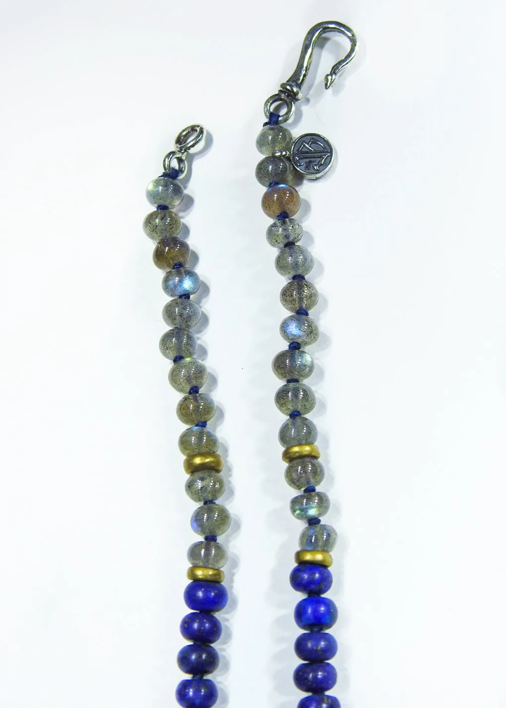 Blue Lace Agate, Labradorite & Lapiz Lazuli "Zuma" Surf Necklace