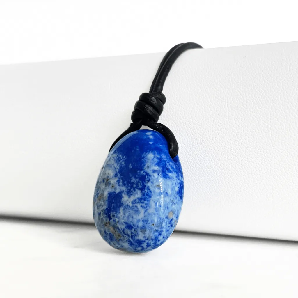 Blue Lapis Lazuli OOAK Gemstone Pendant - Night Sky Serenity