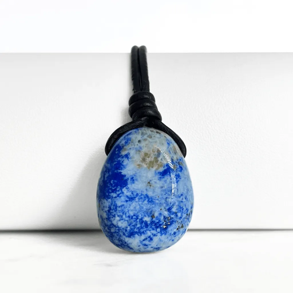 Blue Lapis Lazuli OOAK Gemstone Pendant - Night Sky Serenity