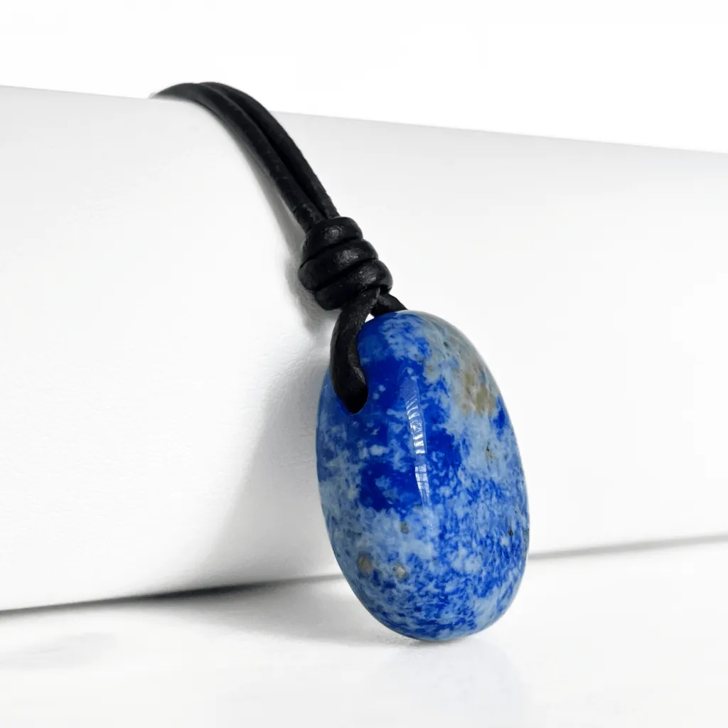 Blue Lapis Lazuli OOAK Gemstone Pendant - Night Sky Serenity