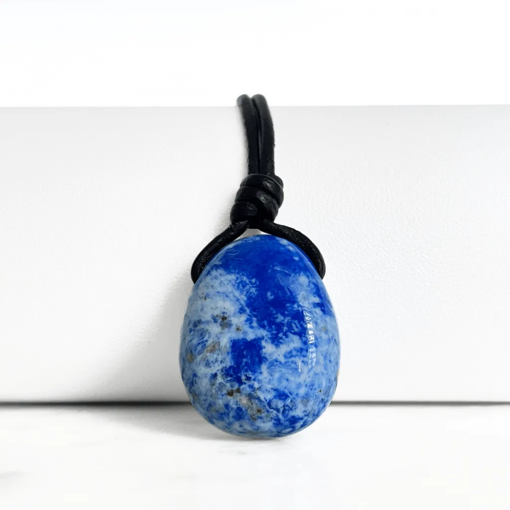 Blue Lapis Lazuli OOAK Gemstone Pendant - Night Sky Serenity