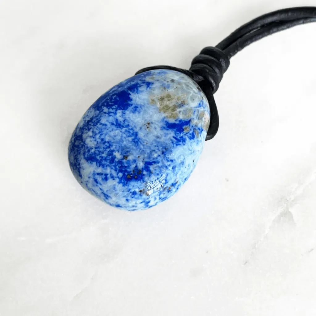 Blue Lapis Lazuli OOAK Gemstone Pendant - Night Sky Serenity