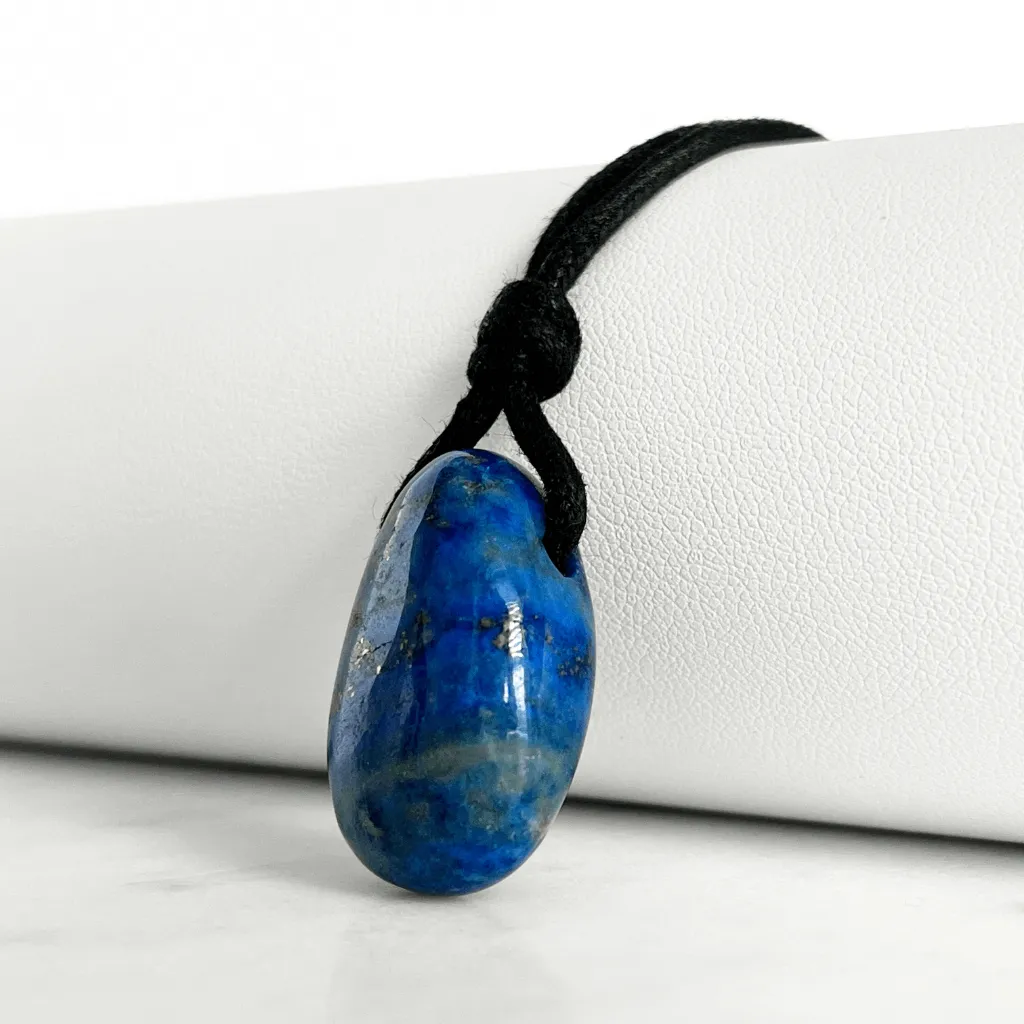 Blue Lapis Lazuli OOAK Gemstone Pendant - Nightfall Elegance