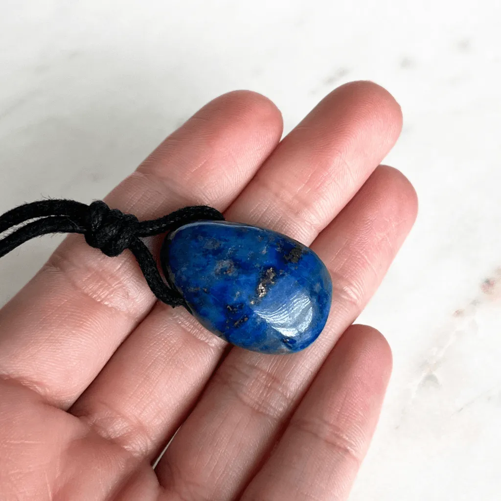 Blue Lapis Lazuli OOAK Gemstone Pendant - Nightfall Elegance