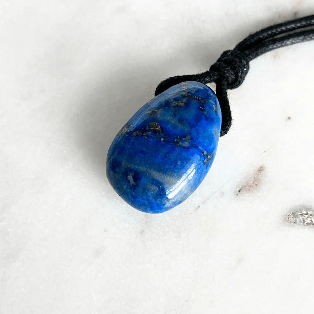 Blue Lapis Lazuli OOAK Gemstone Pendant - Nightfall Elegance