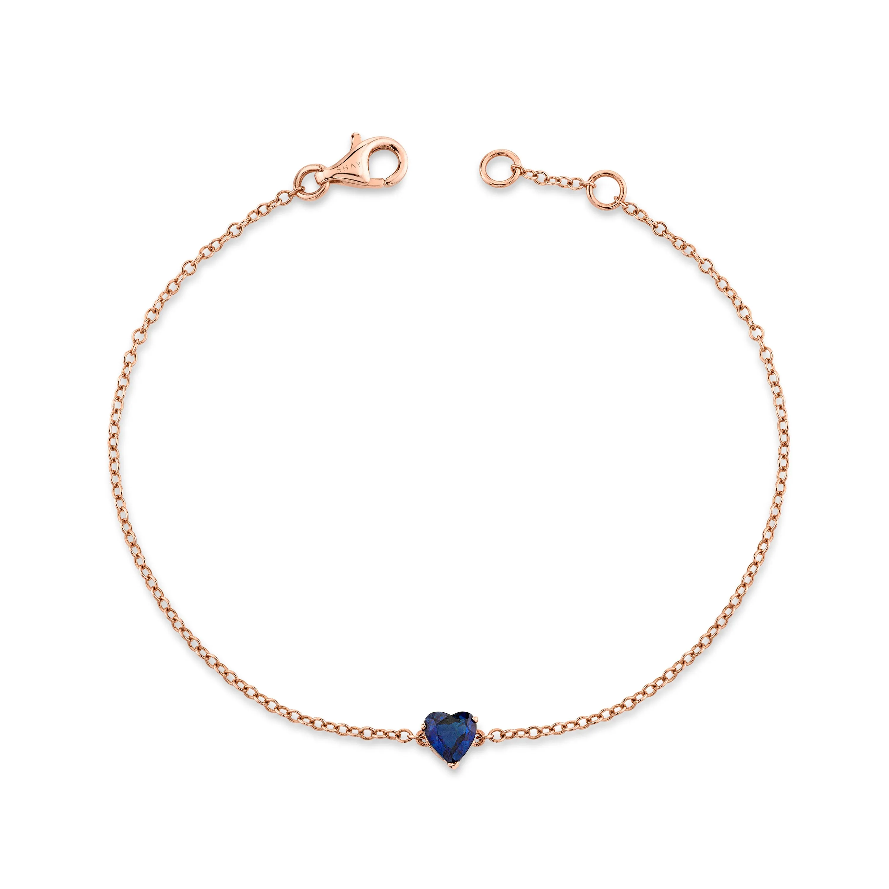 BLUE SAPPHIRE BABY HEART BRACELET