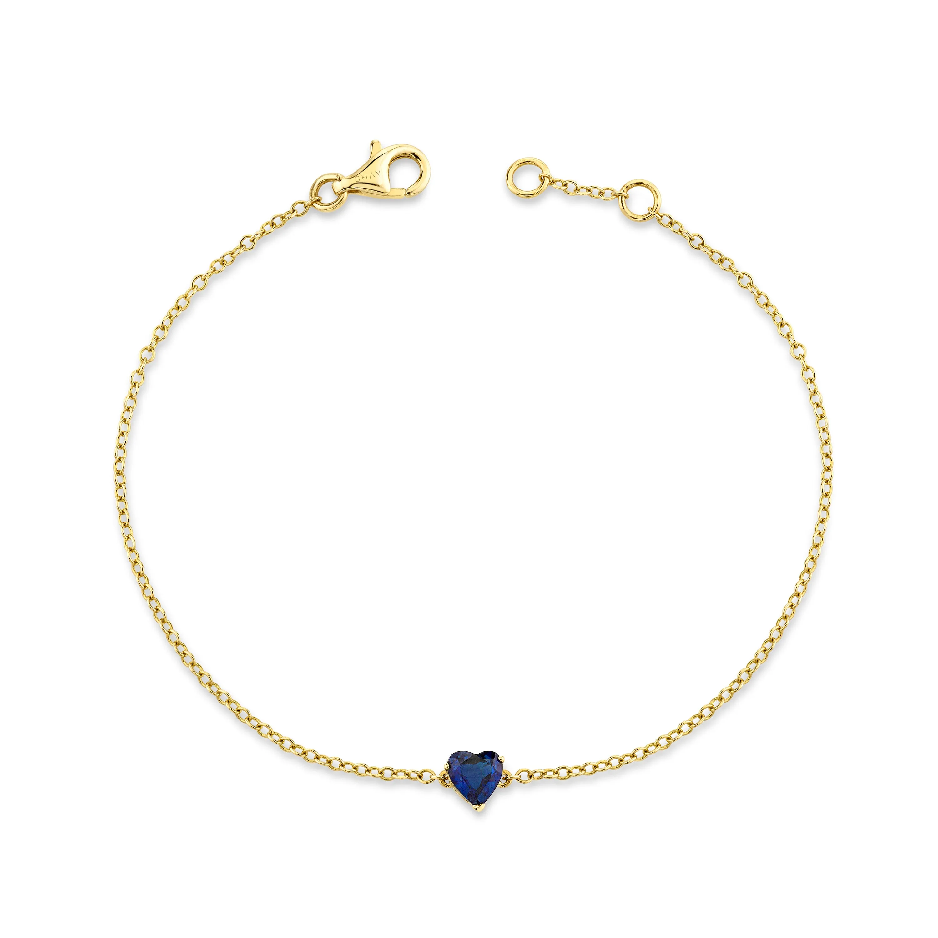 BLUE SAPPHIRE BABY HEART BRACELET