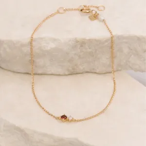 By Charlotte 14k Gold January Garnet Birthstone Bracelet